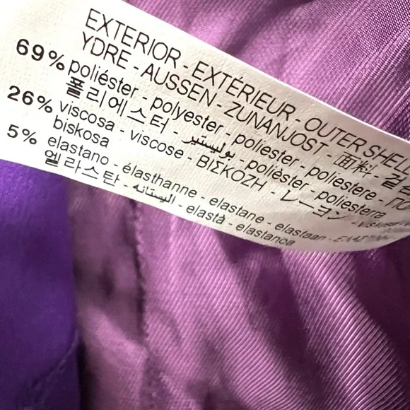 ZARA Double Breasted Crop Long Sleeve Purple Blazer Jacket XS NWT - Picture 10 of 11